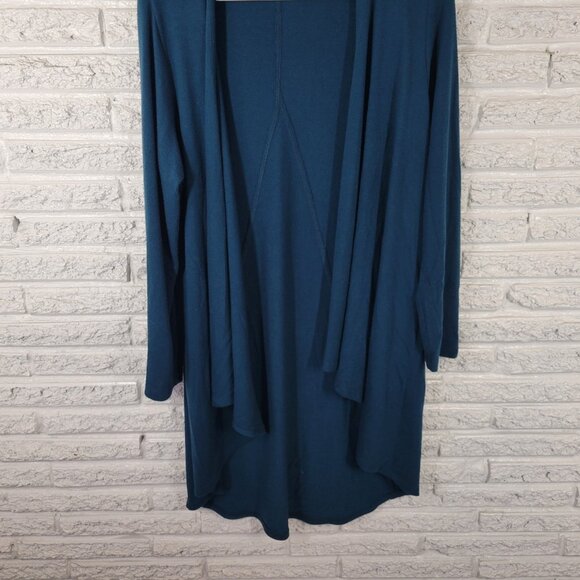Karen Kane Womens Top 1X Plus Cardigan Open Blue Green Knit Poly Blend GRE33E - Picture 5 of 6